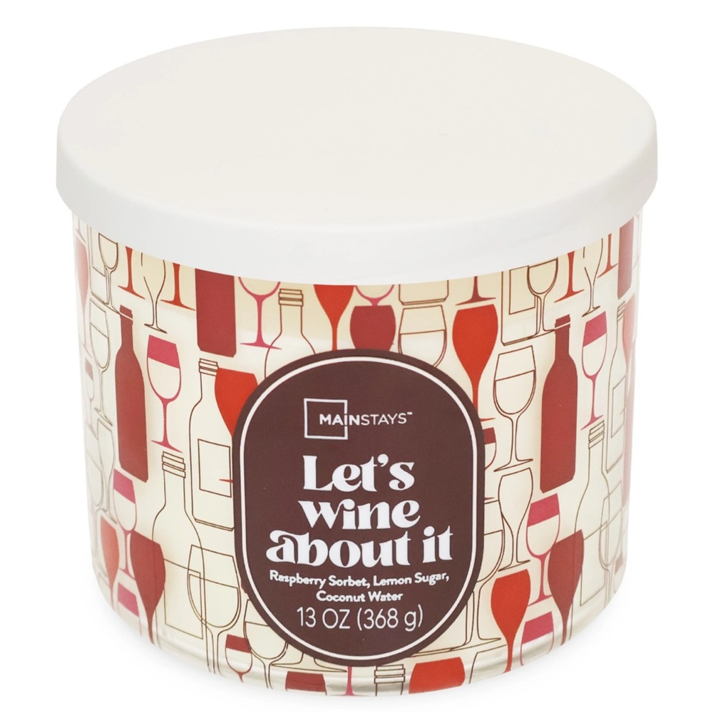 Mainstays 13 oz Lets Wine About It 3 Wick Candle Scent